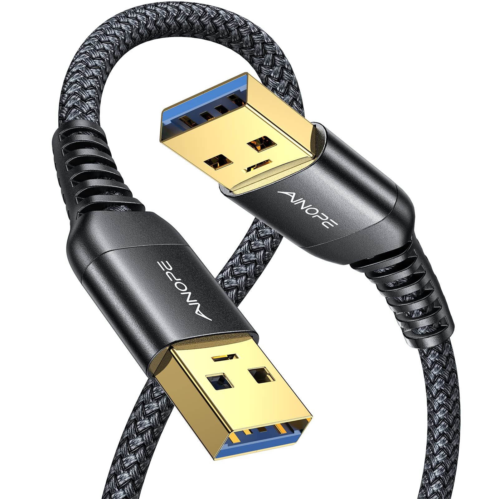 AINOPE 3.3FT USB 3.0 A to A Male Cable Durable High-Speed Data Transfer