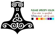 Medieval Asatru norse green Thor's hammer mjolnir viking decal sticker 9"
