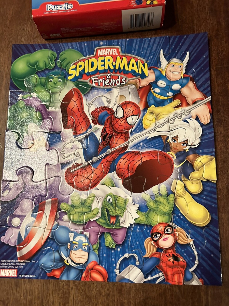 MARVEL SPIDER-MAN FRIENDS 25 PIECES PUZZLE X 10” all pieces