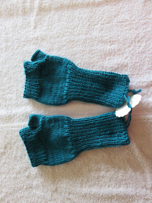 Damen-Strick-Handstulpen, petrol, Größe 7-8, handgestrickt, NEU!