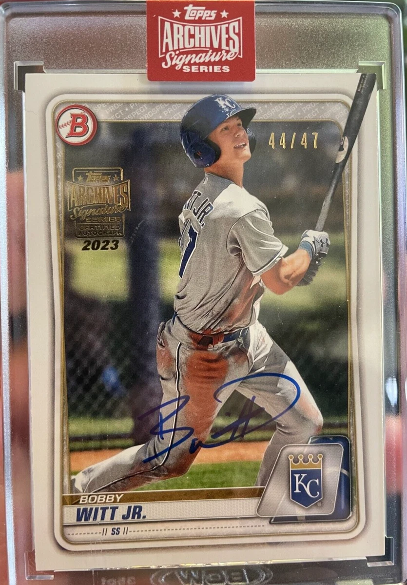2023 Topps Archives BOBBY WITT JR On Card Auto /47 2020 Bowman Royals Encased