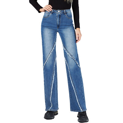 Women's Denim Palazzo Jeans High Waist Washed Casual TOOCOOL RM2303