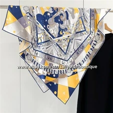 Sallys Boutique Pure Mulberry Silk Wrap Shawl Geometric Print Square Scarf 110cm