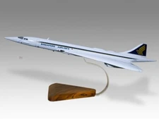 Concorde Singapore Airlines Desk Wood Airplane New Model Small Scale 1/200