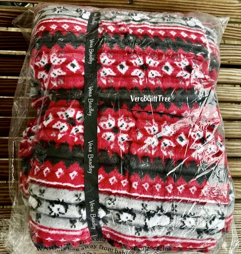 Vera Bradley COZY LIFE Throw Blanket SNOOPY FAIR ISLE Fleece PEANUTS NWT Sealed - Picture 4 of 6