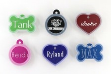 LARGE Pet ID Tag With Silencer Custom Engraved Up to 4 Lines Per Side, Dog, Cat