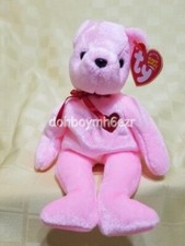 Ty Beanie Babies Baby Smooch-e Pink Bear Heart stuffed animal 2004