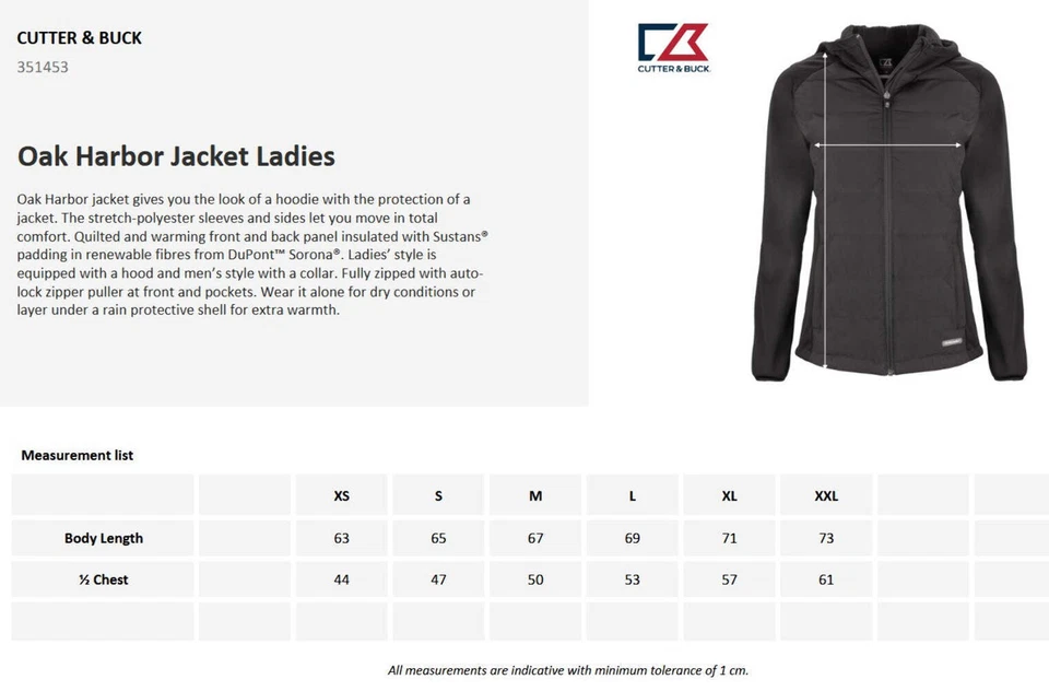 Cutter & Buck Oak Harbor Ladies Hybrid Jacket | Hooded | 4 Colours | XS-2XL - Image 3 of 4