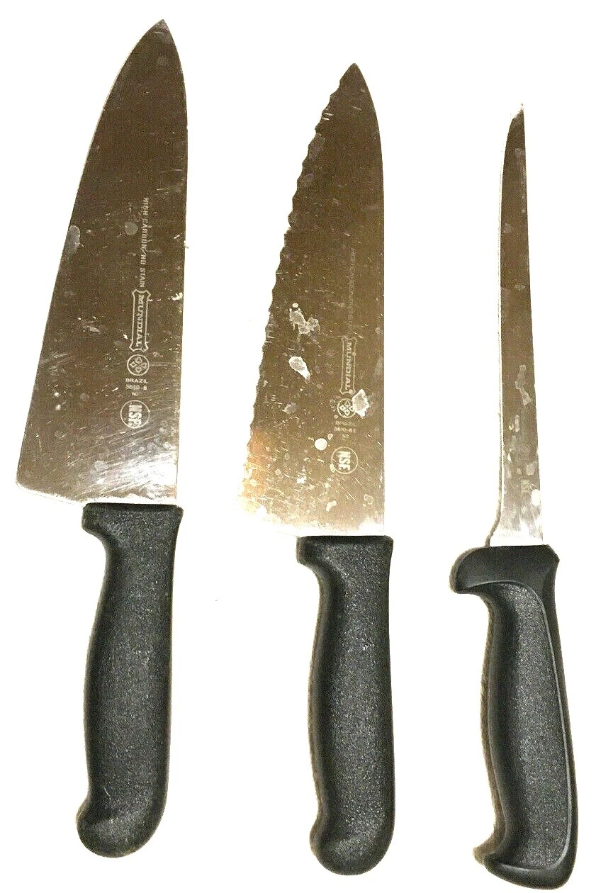 mundial knife Lot Of 3 8” Chef Snadwithch And Fellet Knives