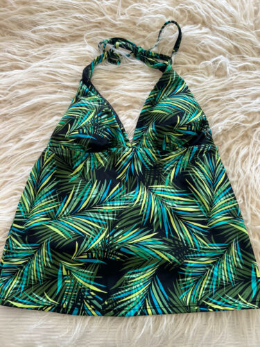 GAP BODY TROPICAL PALM TREE HAWAIIAN HALTER TANKINI BATHING SUIT TOP SIZE XS 0 2 - Picture 1 of 3