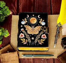 Butterfly Leather journal notebook Diary sketchbook writing Gift for her travel.