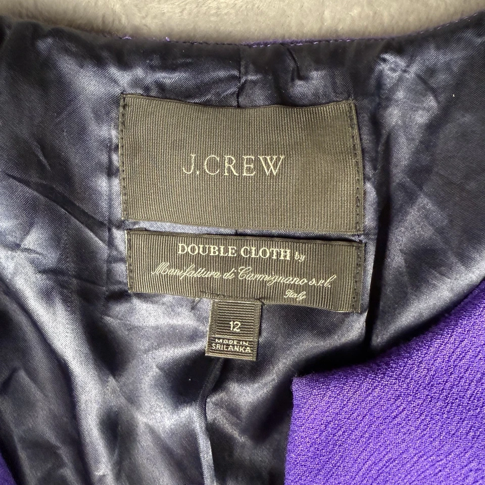 J.Crew 双布羊毛大衣 12 安静豪华 Old Money Preppy 意大利紫色 — 第 2/4 张图片