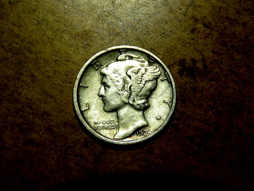 High Grade XF/AU Better Date Problem FREE 1924-D Mercury Silver Dime DF3