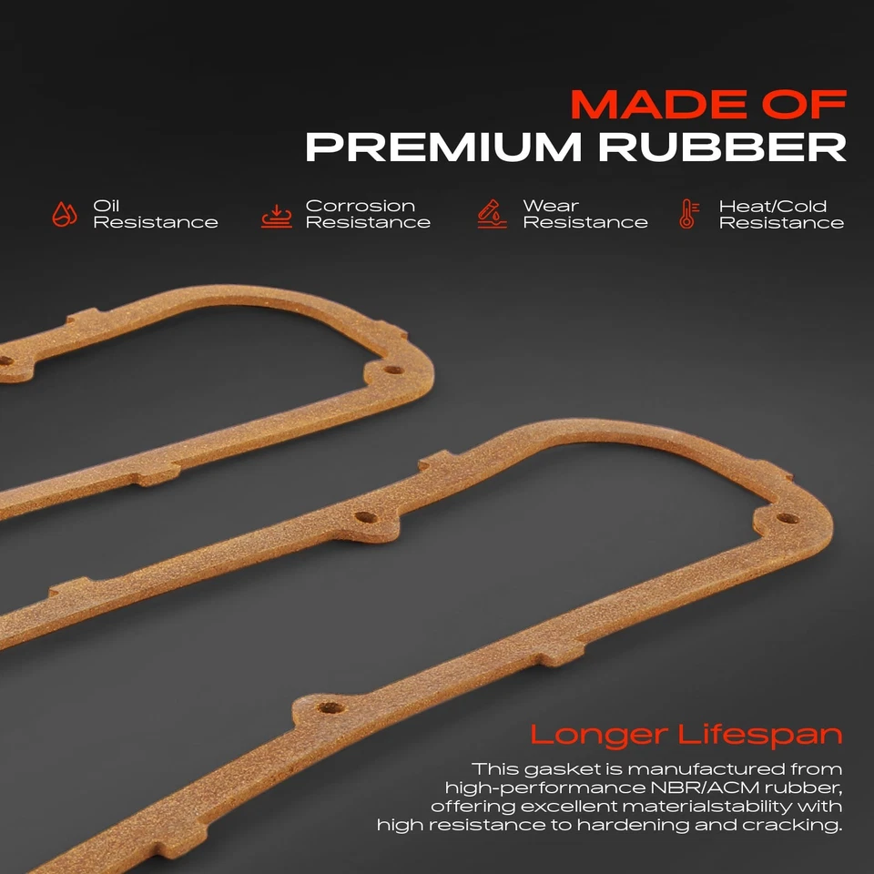 Engine Valve Cover Gasket Set for Dodge D100 Pickup 1968-1974 D100 75-79 D150 - Image 2 of 4