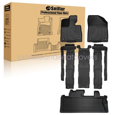 For 2021-2025 Toyota Sienna 7 Seats TPE Floor Mats & Trunk Cargo Liner 3D Black