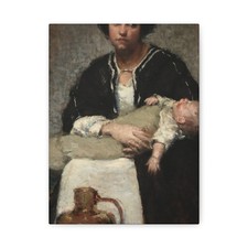 Alice Pike Barney - Mother and Sleeping Baby - 1911 - Canvas Wall Art