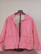 80s 90s Vintage London Fog Pink Spring Coat With 80s Striped Liner Size Petite
