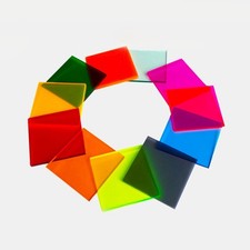 Colored Clear Board Plastic Sheet 3/5/8mm Thick 100x100mm - 300x300mm