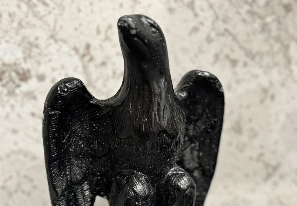 Antique Bald Eagle Cast Stone Flag Pole Finial USA Patriotic Garden Decor - Photo 2/4