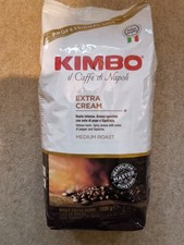 Kimbo Extra Cream Medium Roast Coffee Beans 1kg Bag Unopened