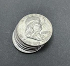 Lot of 5 Franklin Half Dollars - 90% Silver  Mixed Dates