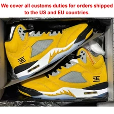 Men's Jordan 5 Retro“Tokyo”Yellow White Fashion Size US 7-12