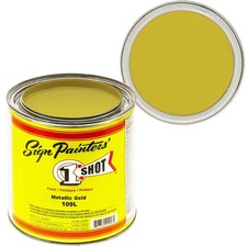 1 Shot Lettering Enamel Metallic Gold 109L   4oz Pinstriping Paint