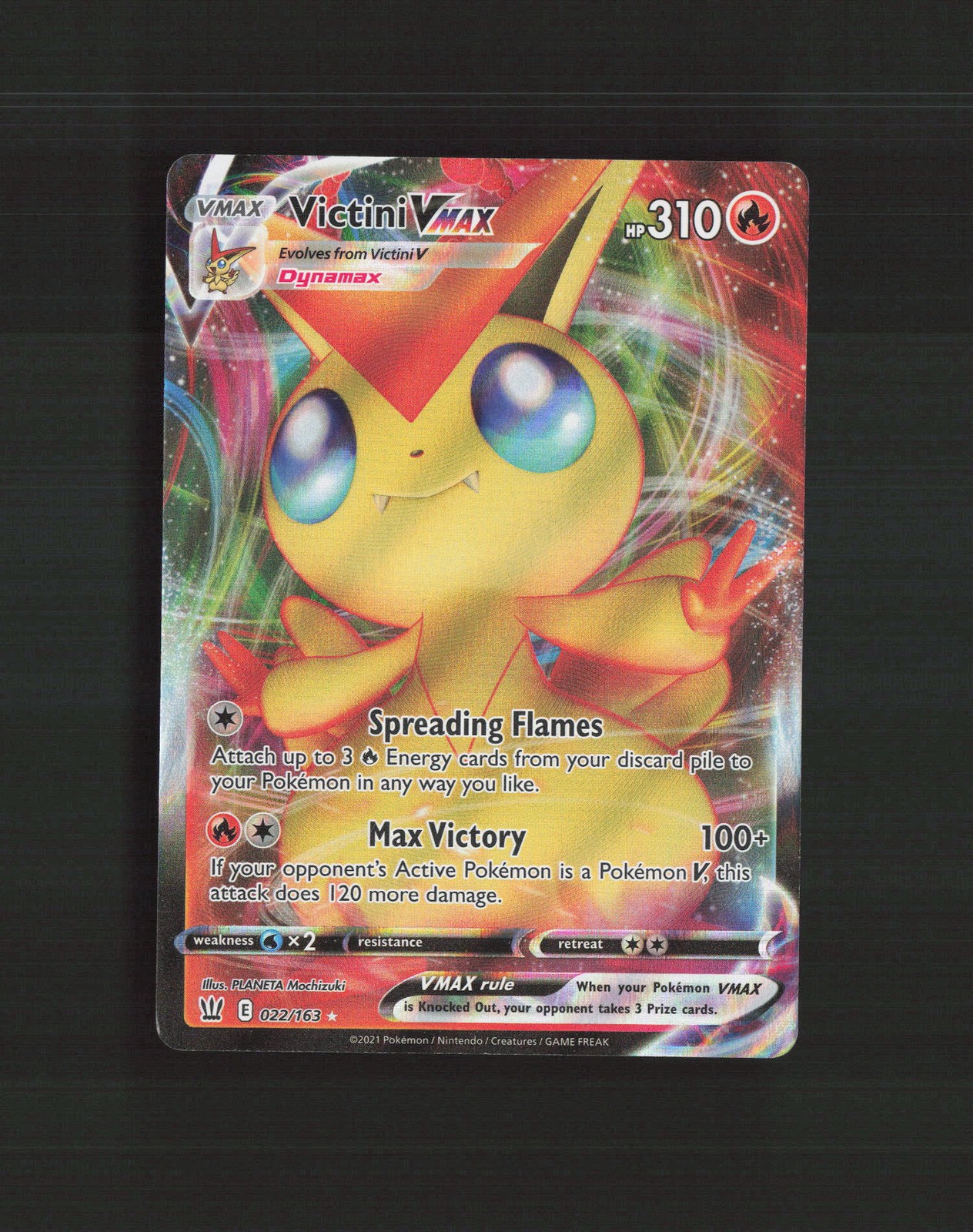 Victini VMAX 022/163 Battle Styles Ultra Rare Holo Pokemon Card NM