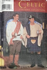 Sewing Pattern Simplicity 4465 Men Celtic Scot Costume Kilt Hat Pouch Ren Faire