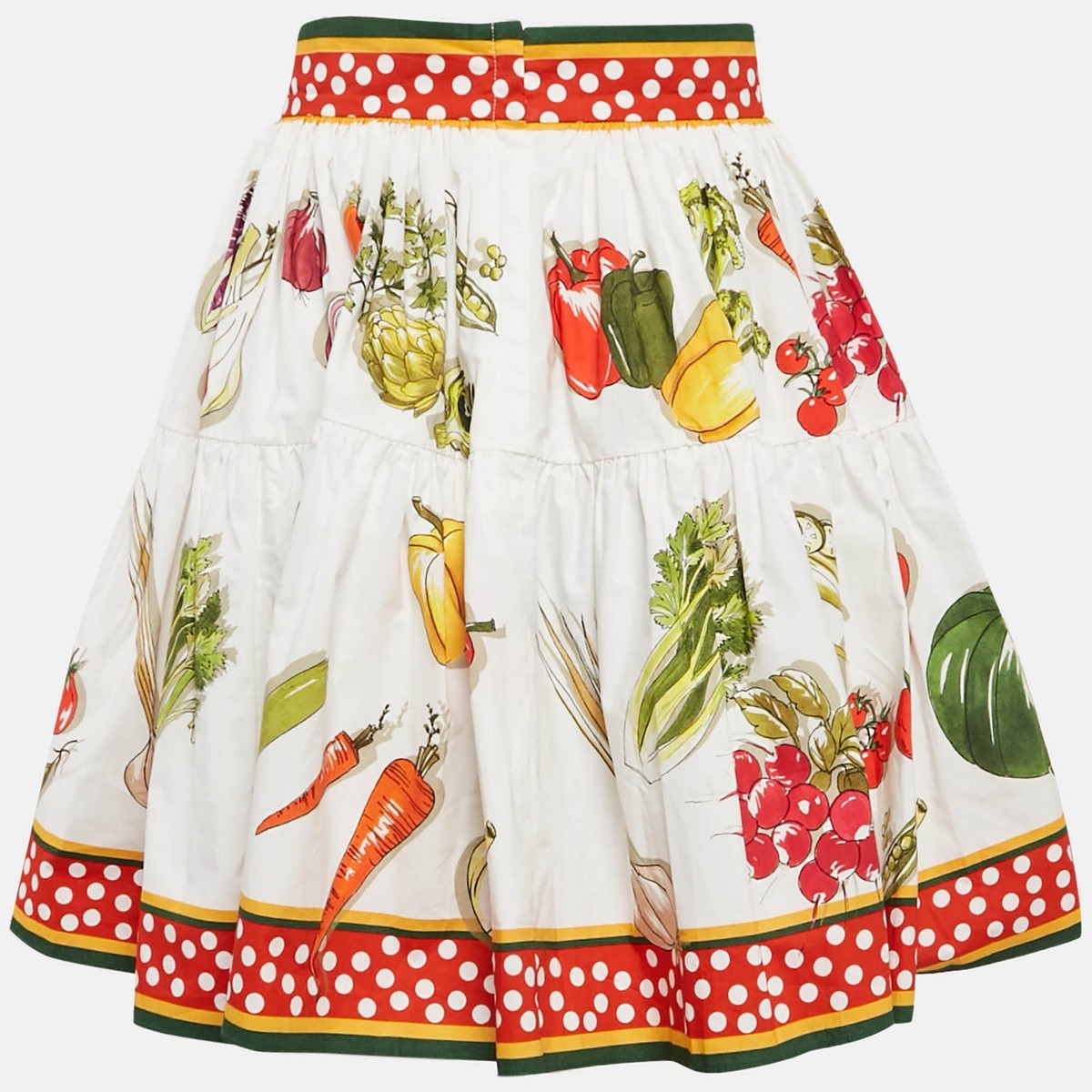 Dolce & Gabbana White Vegetable Print Tiered Mini Skirt L | eBay