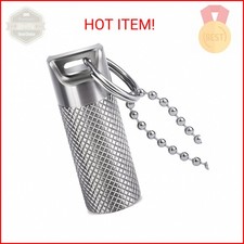 Titanium Pill Container with Keychain  Necklace, Waterproof Pill Case for Emerg