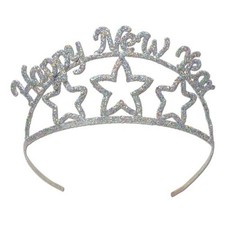 Beistle 80146 Glittered Happy New Year Tiara - Pack of 6