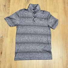 Under Armour Polo Shirt Mens Small Gray The Playoff Polo HeatGear Golf Athletic