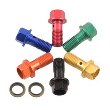 Universal Aluminum Motorcycles Brake Caliper Banjo Bolt Bleed Screw M10x1.25