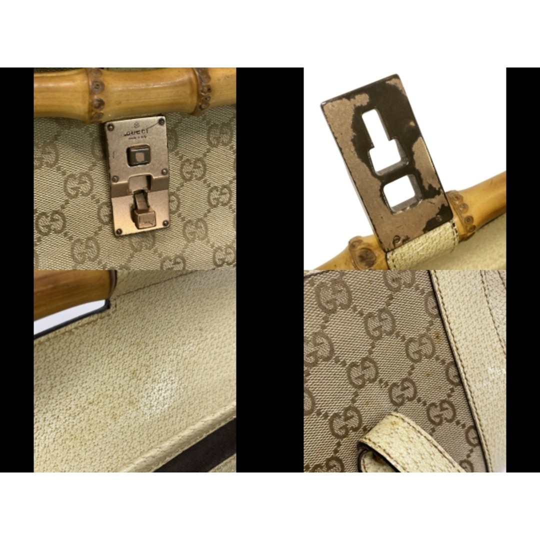 Gucci Bamboo Shoulder Bag Beige Brown Ivory Leather Used 17.5cm×38.5cm thumbnail 2