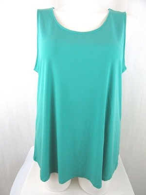 Susan Graver Size 3X Turquoise Green Regular Liquid Knit Tank