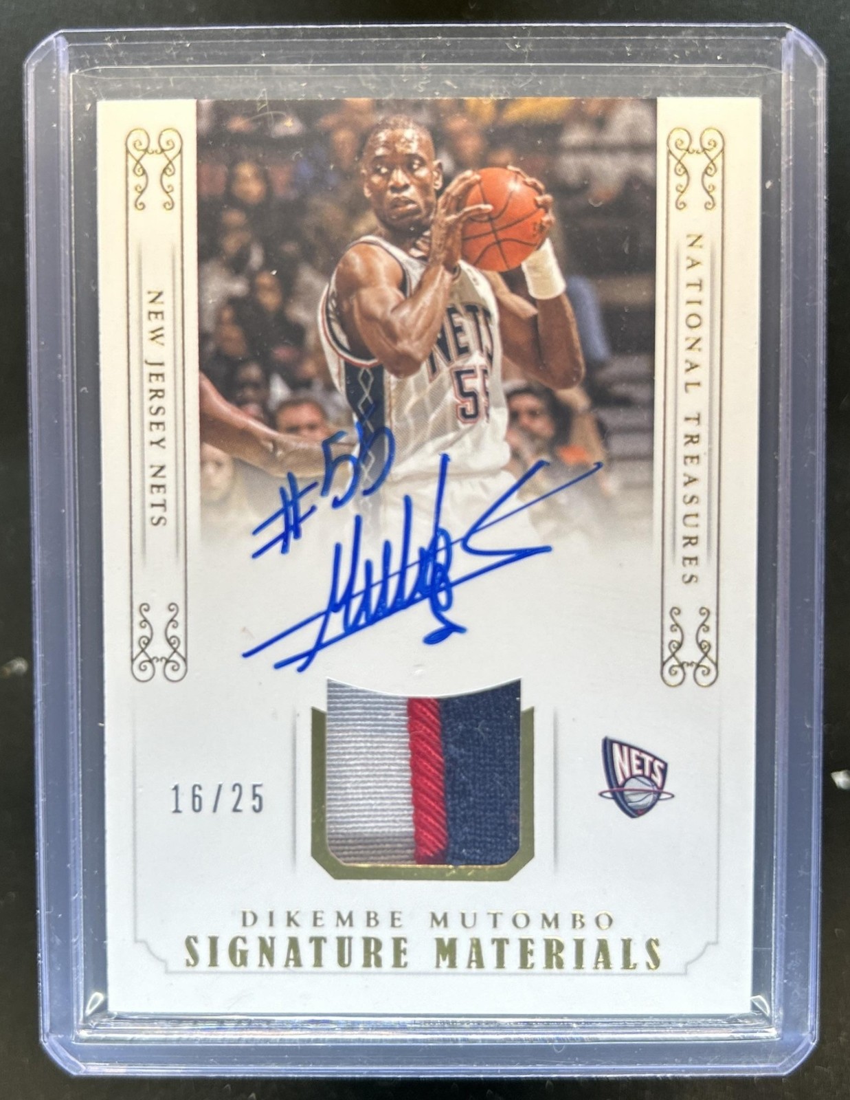 2014-15 National Treasures Dikembe Mutombo Signature Materials Patch Auto #16/25