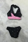 Vintage *Barbie* Fashion Fever Clothes: Black & Pink Halter Top Bikini, Swimwear