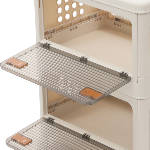 2 Tiers Foldable Storage Cabinet Foldable and Movable Storage Box, Storage Bins - Picture 12 of 24
