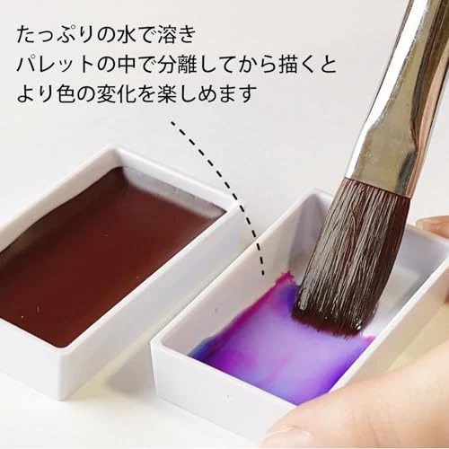 Kuretake Gansai Tambi Granulating 5-Color Set MC20GN/5V Japanese Watercolors - Picture 4 of 7