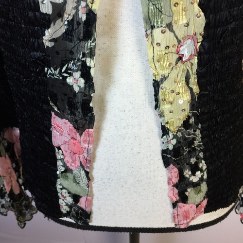 Vintage Lillie Rubin Cardigan Blouse Top Size M Womans Black Long Bell Sleeve - Picture 8 of 18