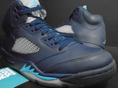 NIKE AIR JORDAN V RETRO OG PRE-GRAPE NAVY BLUE TURQUOISE SILVER  136027-405