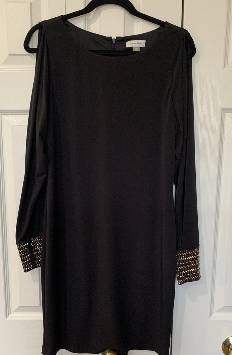 Embellished cuff shop dress