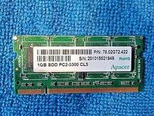 APACER SLOT MACHINE DDR2 SO-DIMM PC2-5300  P/N 78.02G2.422 1GB  ╬ LAPTOP RAM
