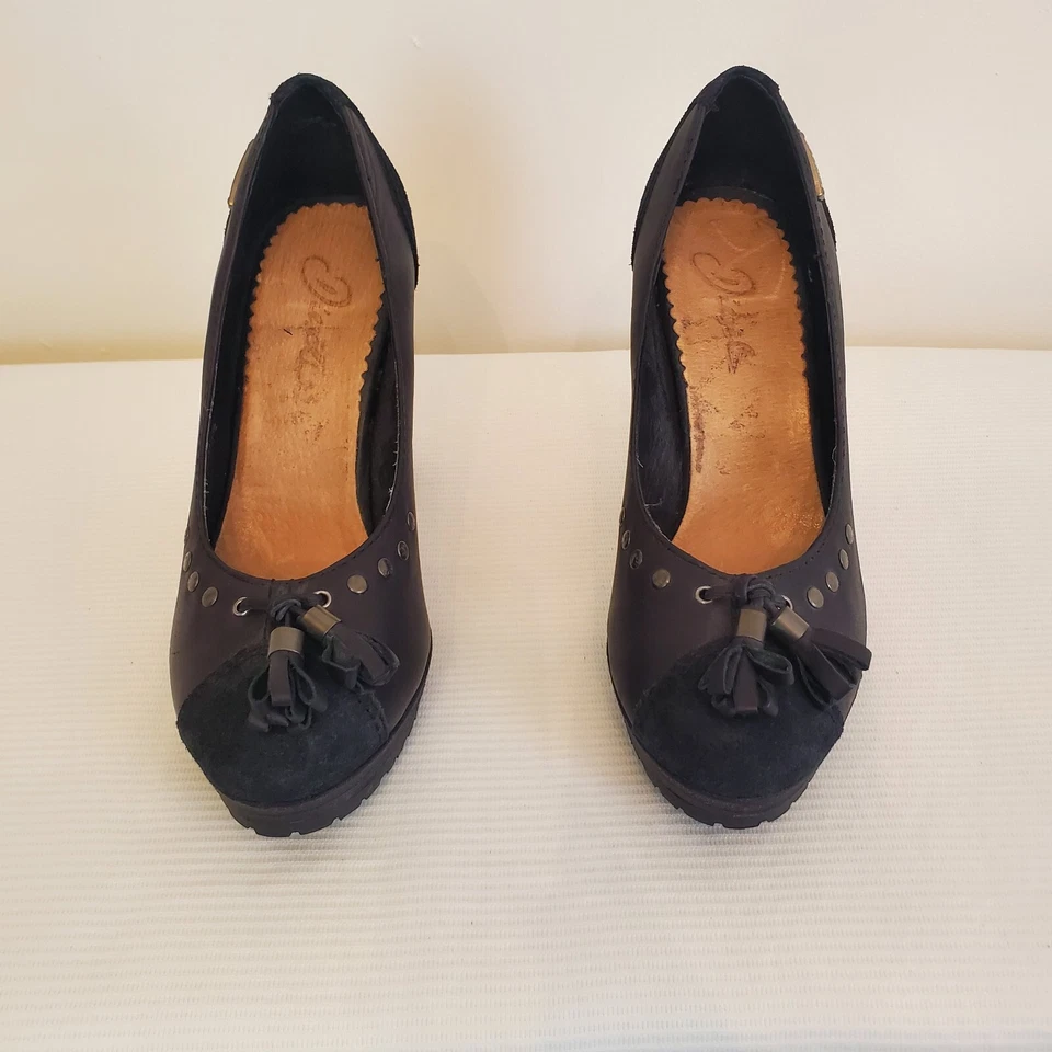 Zapatos de salón Diesel Cuir Desir D'Vent de cuero para mujer 37 EU 7 EE. UU. negros  Foto 2 de 4