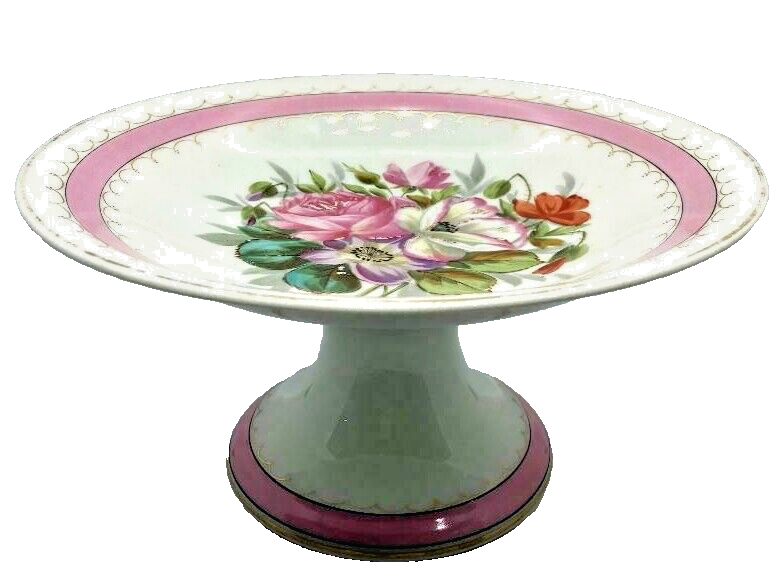 Antique Tall Footed Dessert or Fruit Comport / Compote / Tazza
