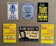 Randy Travis - RARE working/crew sticky passes