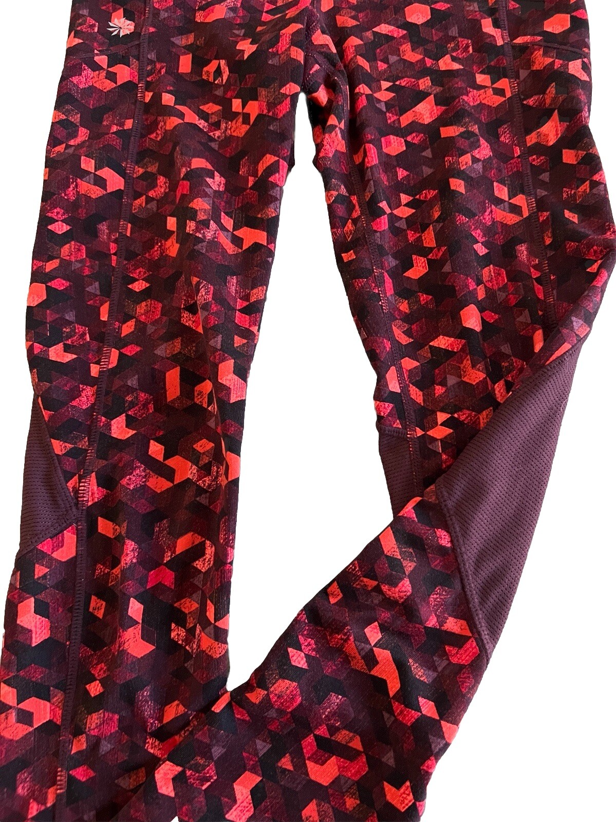 ATHLETA TRIANGULAR BE FREE Red + Black Leggings W… - image 4
