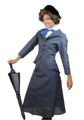 Erwachsene Damen Englisch Nanny Kostüm, Shadow Grey Cosplay Kostüm, HC-967
