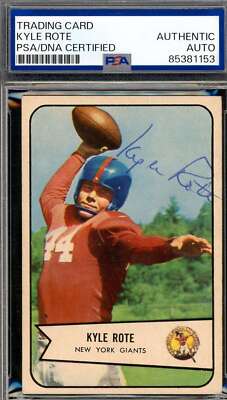 Kyle Rote PSA DNA Vintage Signed 1954 Bowman Autograph | eBay